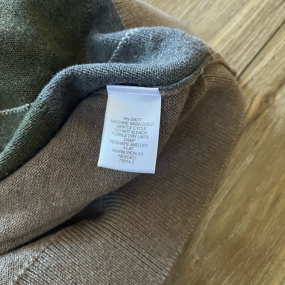 Claiborne Men's V-Neck Argyle Sweater - Brown, Green, and Black - Picture 6 of 7